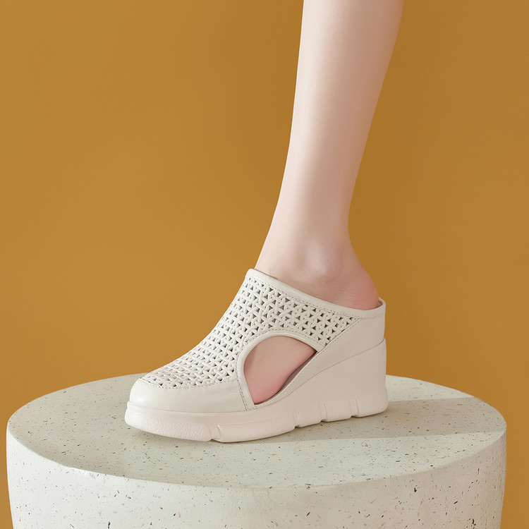 Women's Closed Toe Wedge Slippers with Height Increase - Style c.html