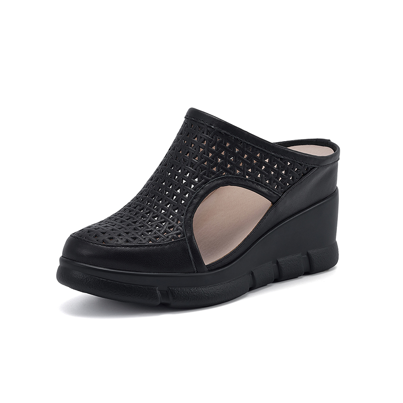 Women's Closed Toe Wedge Slippers with Height Increase - Style c.html - Image 2