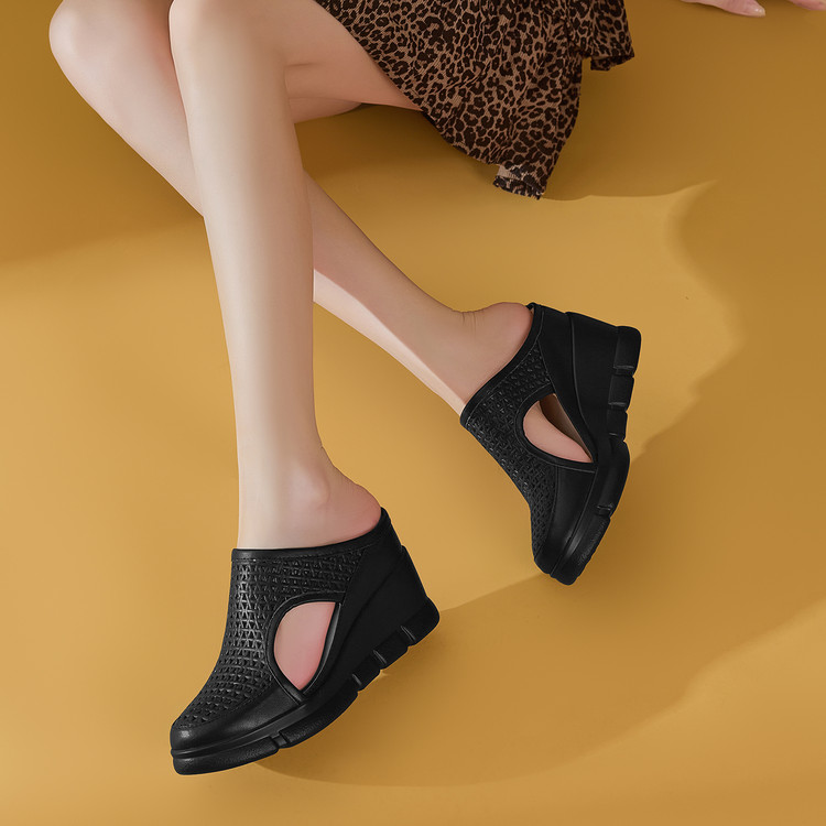 Women's Closed Toe Wedge Slippers with Height Increase - Style c.html - Image 4